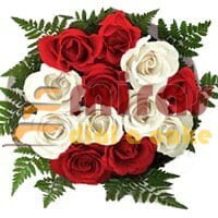 Red & White Rose Bouquet