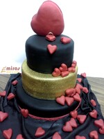 Red Hearts 3 Tier Engagement Cake