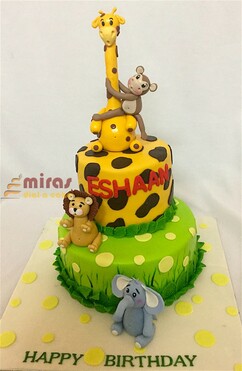 Cute Animal Theme Cake