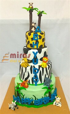 Customized Birthday Cake Animal Theme Cake