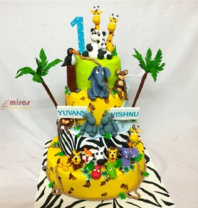 Multi-tier Animal Theme Cake
