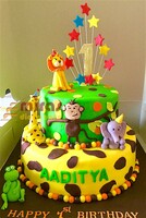 Happy Birthday Animal Theme Aaditya Cake