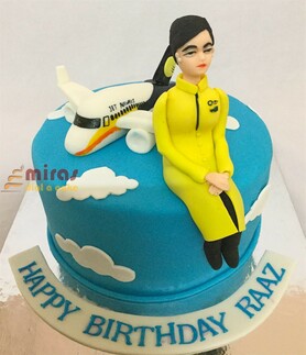 Customized Birthday Cake Air Hostess Theme
