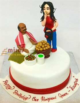 Happy Birthday Gol Gappa Theme Cake