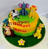Rishan's Happy Birthday Animal Theme Cake