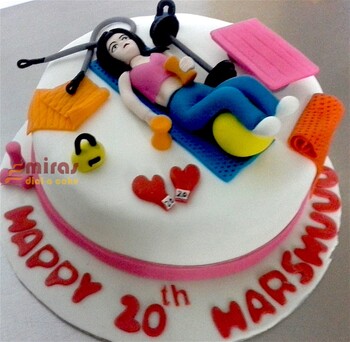 Her Fitness 20th Birthday Cake