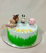 Arya's Farm animals theme Birthday Cake