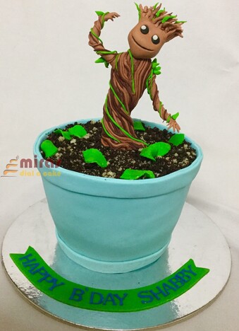 Baby Groot Birthday Cake