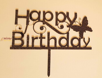 Birthday Cake Topper with Butterfly