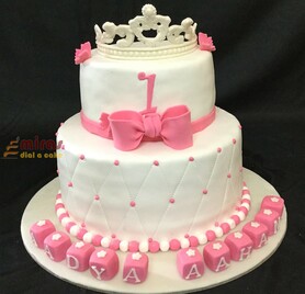 Customized 1st Birthday Tiara Cake