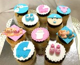 Adorable Baby Shower Cup Cakes - 10 nos