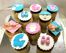 Adorable Baby Shower Cup Cakes - 10 nos