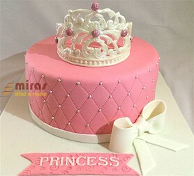 Pink Tiara Designer Birthday Cake
