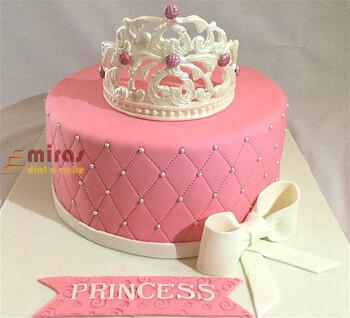 Pink Tiara Designer Birthday Cake