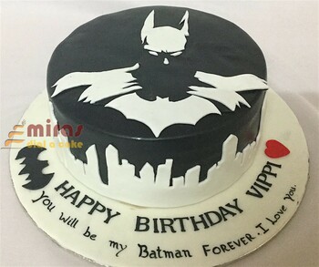 B&W Batman Theme Cake