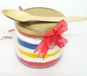 RainbowVanilla Cake in Jar- 2 jars
