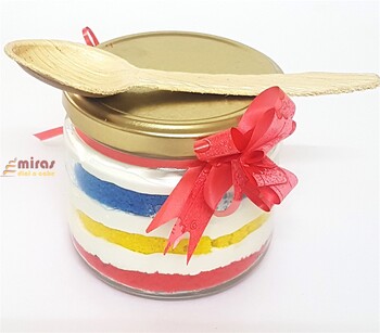 RainbowVanilla Cake in Jar- 2 jars