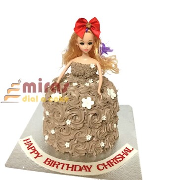 Chocolate Barbie Birthday Cake
