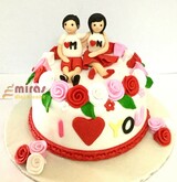 M & N love & Romance Valentine Cake