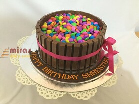 Happy Birthday Kitkat and Gems Cake