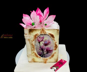 Book of Flowers Birthday Cake