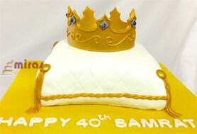 Golden Crown Birthday Cake