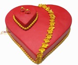 Heart Shaped Engagement Ring Cake