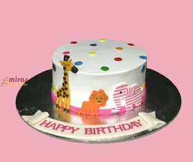 Colourful Animals Birthday Cake