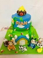 Dave and Ava 2 tier Birthday cake