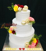 Fresh Cream Wedding Cake