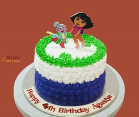 Fresh Cream Dora & Boots Birthday Cake
