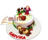 Sarvika's Masha & Bear  Birthday Cake