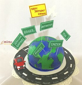 Around the World Theme Cake
