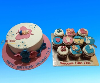 Baby Shower Desert Table (1 kg cake , 10 Cupcakes )