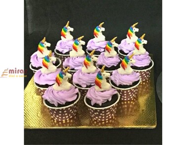 Rainbow Unicorn  Cupcakes 10 pieces
