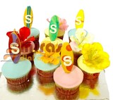 Hawaiian Theme Birthday Cupcakes - Set of 10