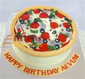 Pizza Theme Birthday Cake