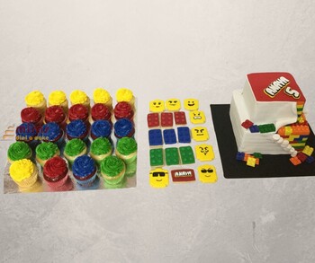 5th Lego Desert Table (2.5kg cake , 10 Cupcakes, 10 Cookies)