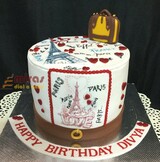I Love Paris Designer Birthday Cake