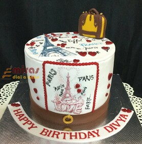 I Love Paris Designer Birthday Cake
