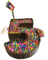 5th Birthday Gems theme chocolate cake