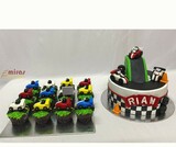 Race Track Desert Table ( 3 kg Cake, 12 Cupcakes)