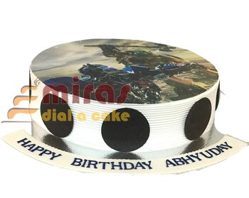 Fresh Cream Edible Print Birthday Cake