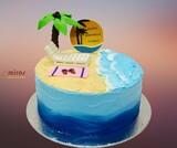 Sand & Water Beach theme Cake