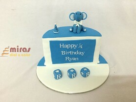 Half Birthday Cake Elephant theme