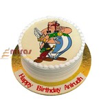 Fresh Cream Asterix theme Birthday Cake