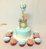 Hot Air Balloon Birthday Desert Table (1.5 kg cake, 10 cupcakes)