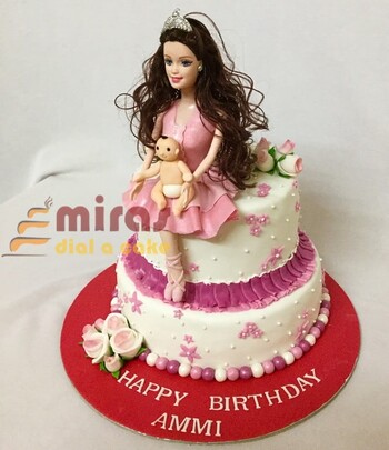 Beautiful  Mama Barbie Birthday Cake