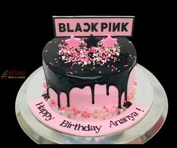 Birthday Cake Black and Pink