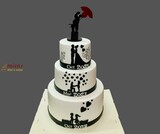 Black and White Wedding  Cake